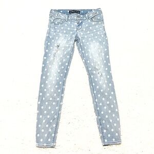 Express Stella Low Rise Skinny Ankle Legging Jean polka dot distressed s…